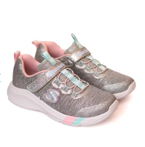 Shoes Skecher children straps stickers notes pink lacing, GLK39