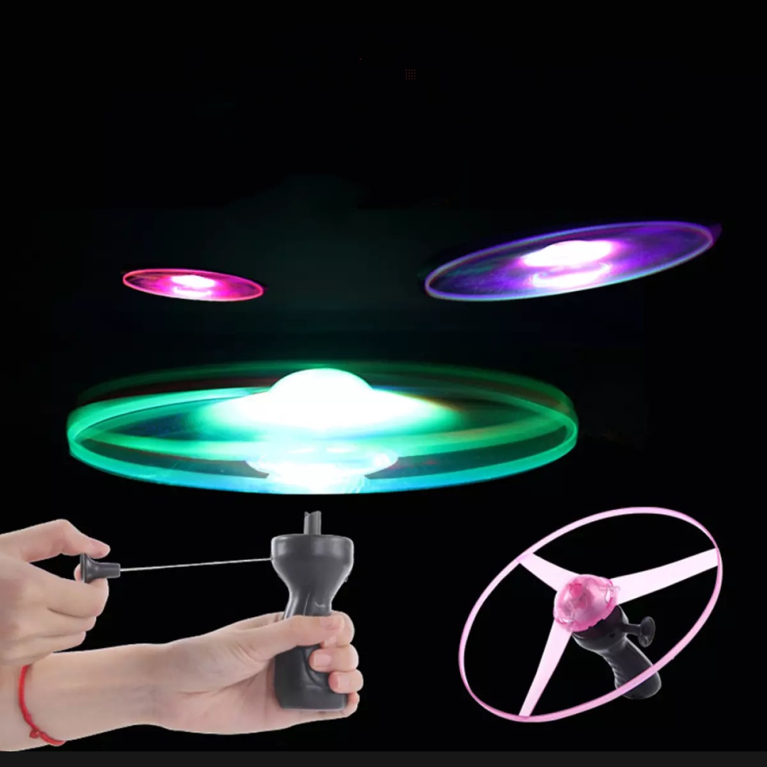 Đồ Chơi Chong Chóng UFO Kéo Giựt Có Đèn Phát sáng đường kính 25 cm