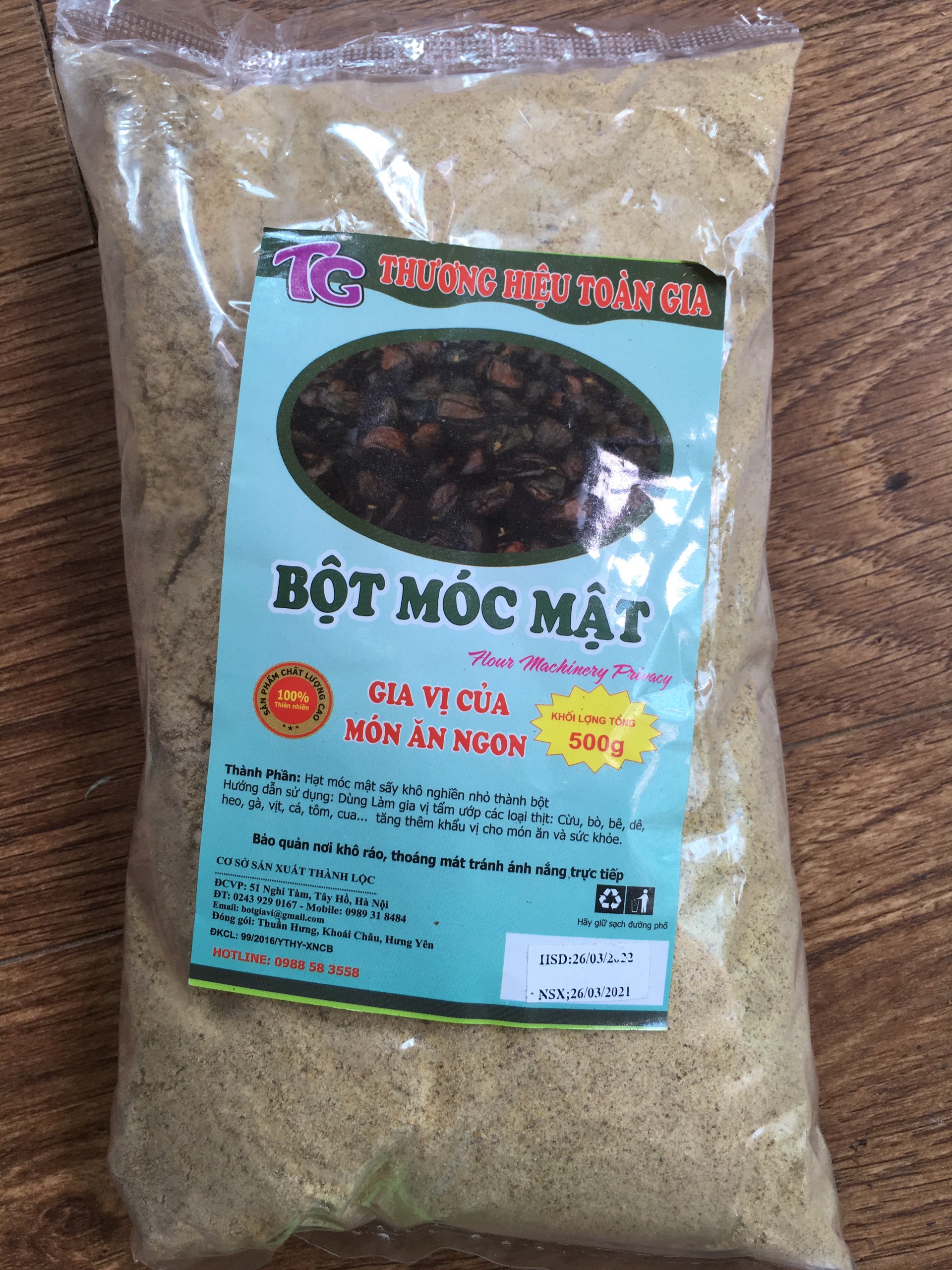 Bột quả mắc mật nguyên chất thơm ngon (gói 100g)