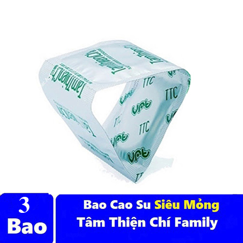 [HCM]Bao cao su Tâm Thiện Chí FAMILY mỏng trơn túi chiếc TTC + Thêm Quà Tặng Bao Cao Su
