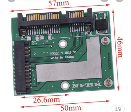 Card chuyển đổi từ mSATA SSD thành 2.5'' SATA 6.0gps