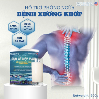 (Chính hãng; 900g, HSD 2027) Sữa bột Sụn cá mập Plus Đông Trùng hạ Thảo Canxi Nano.