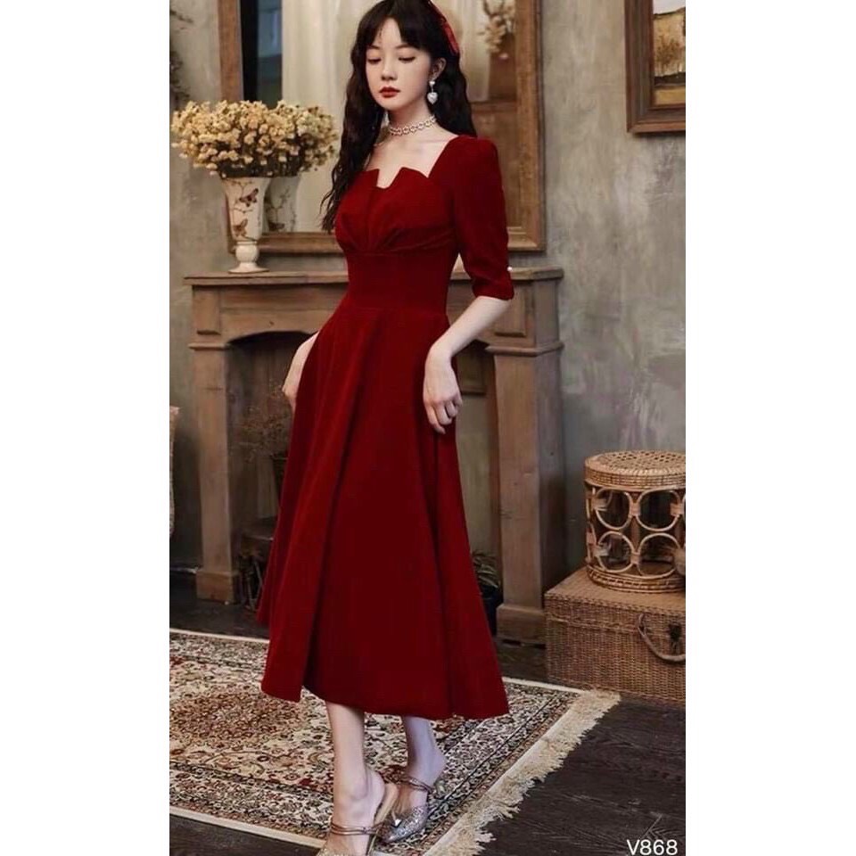 đầm dự tiệc xếp ly ngực