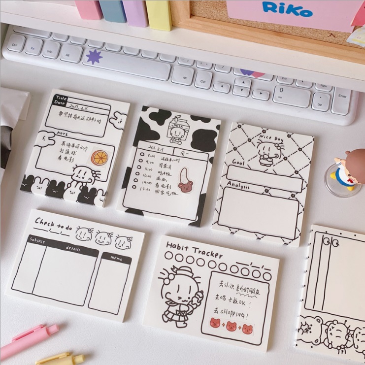 [Có sẵn] Giấy note - sticky note họa tiết bò sữa xinh xắn ulzzang