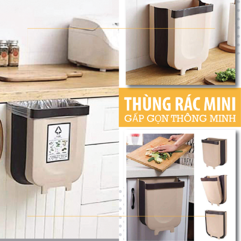 Thùng Rác Gấp Gọn Thông Minh, Treo Tủ Bếp, Sau Ghế Ô Tô, Thiết Kế Gọn Nhẹ Tiện Dụng, Có 2 Size Tiện Lợi