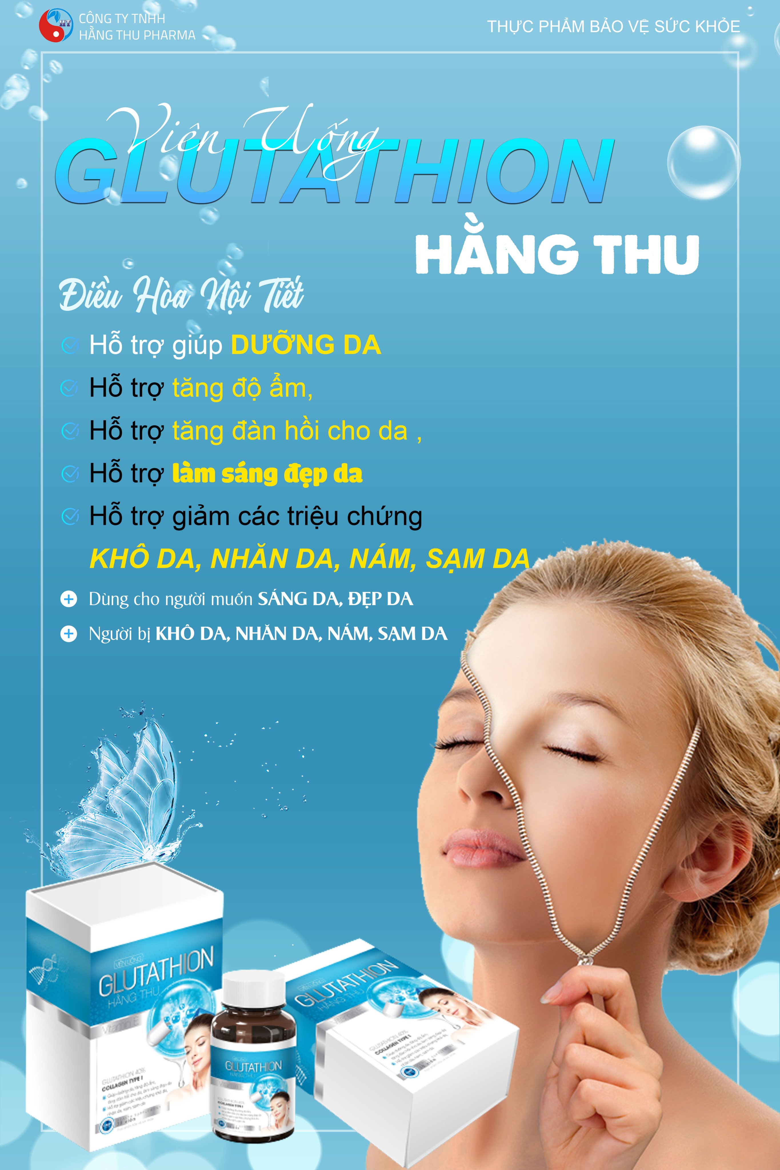 Viên uống Glutathion Hằng Thu Trắng Da Mờ Nám