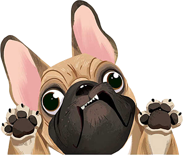 Hình decal trang trí xe hơi Chó Bull Pháp, hình dán cute, dán xe hơi