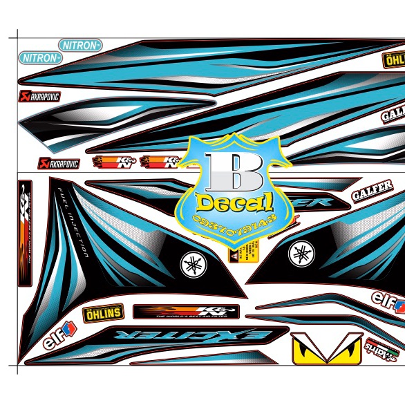 [ QUÍ KHÁCH VUI LÒNG MANG TEM RA TIỆM CHO THỢ DÁN] TEM RỜI Ex 2011 lửa xanh ngọc lục bảo dán xe đen