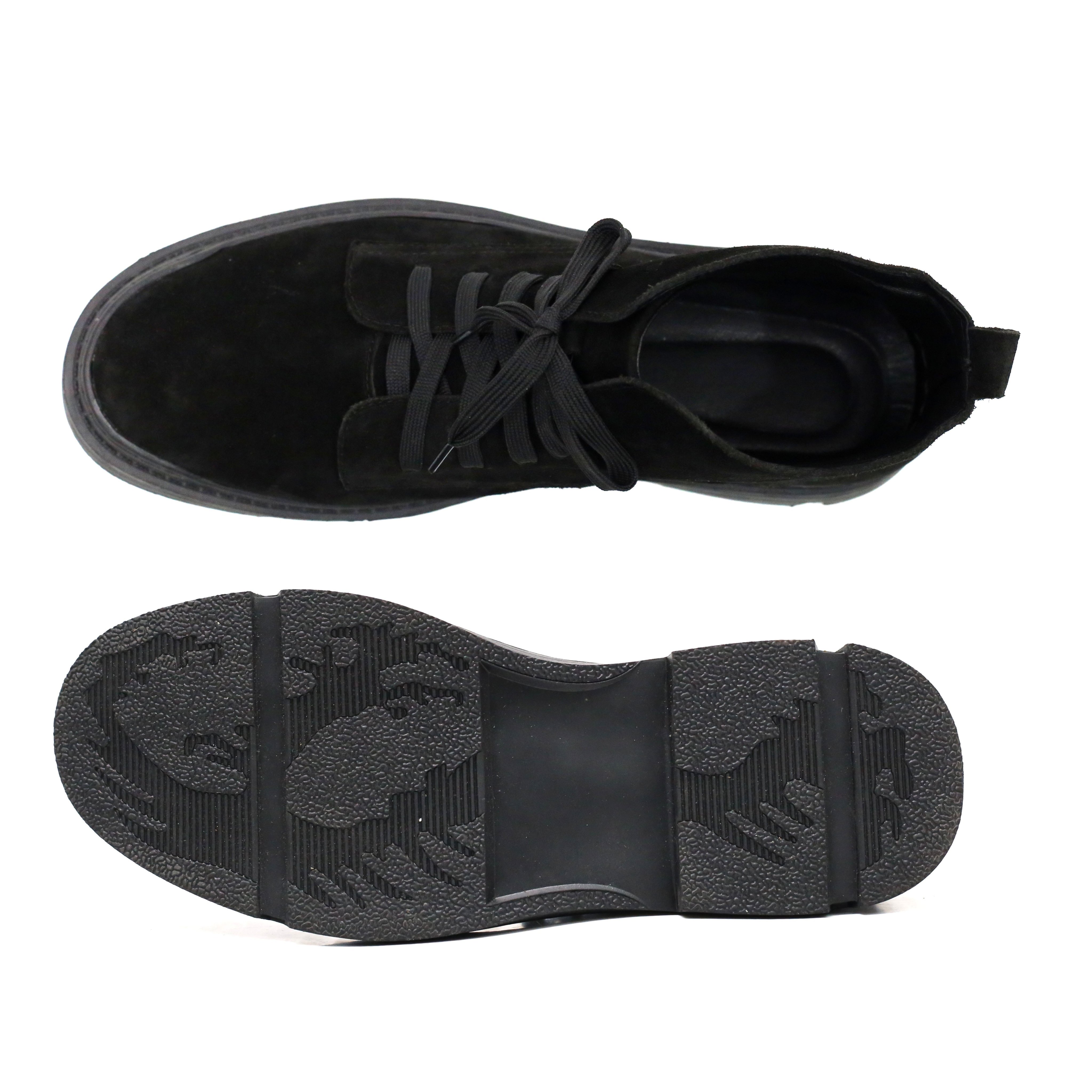 Giày boots da lộn INICHI G1128 cổ lửng có may đế