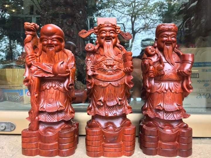 Bộ tam đa gỗ Hương cao 30cm