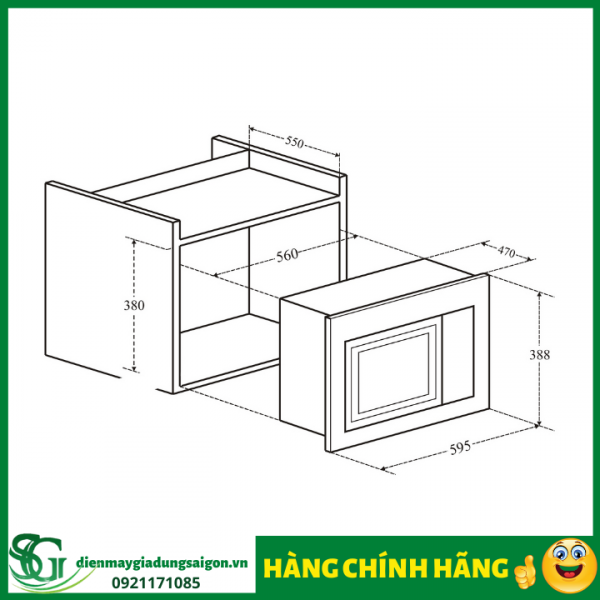 [HCM]Lò vi sóng âm tủ KAFF KF-MC34L