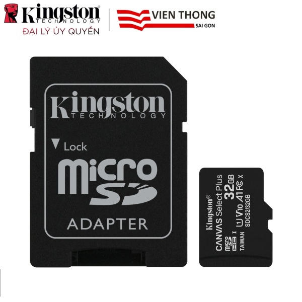Thẻ nhớ micro SDXC Kingston 32GB Canvas Select Plus upto 100MB/s + Adapter - Hãng phân phối chính thức