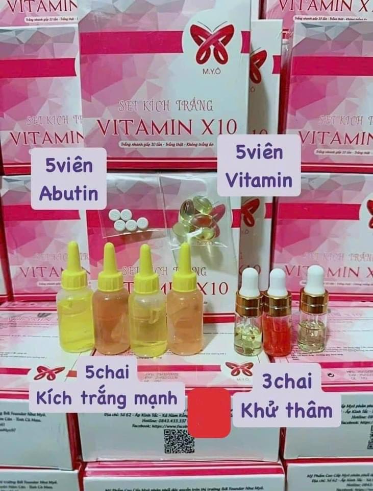 SET KÍCH TRẮNG VITAMIN X10 MYÔ ( Kích Trắng Mạnh Gấp 10 lần)