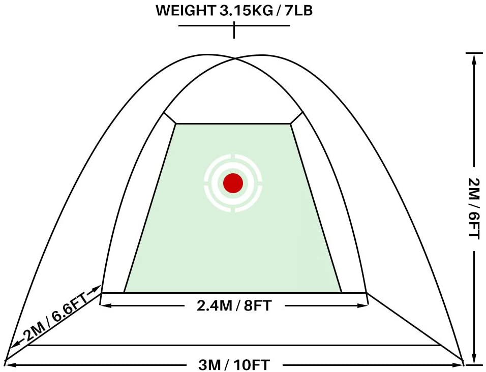 PGM Golf Net [2x3m] for Backyard Golf Practice Net 10x6.6x6ft for Swing Hitting Chipping with Target Perfect Home Golf Hitting Net with Carry Bag and Golf Balls Indoor/Outdoor/Garage/Drive Way Golf Gift