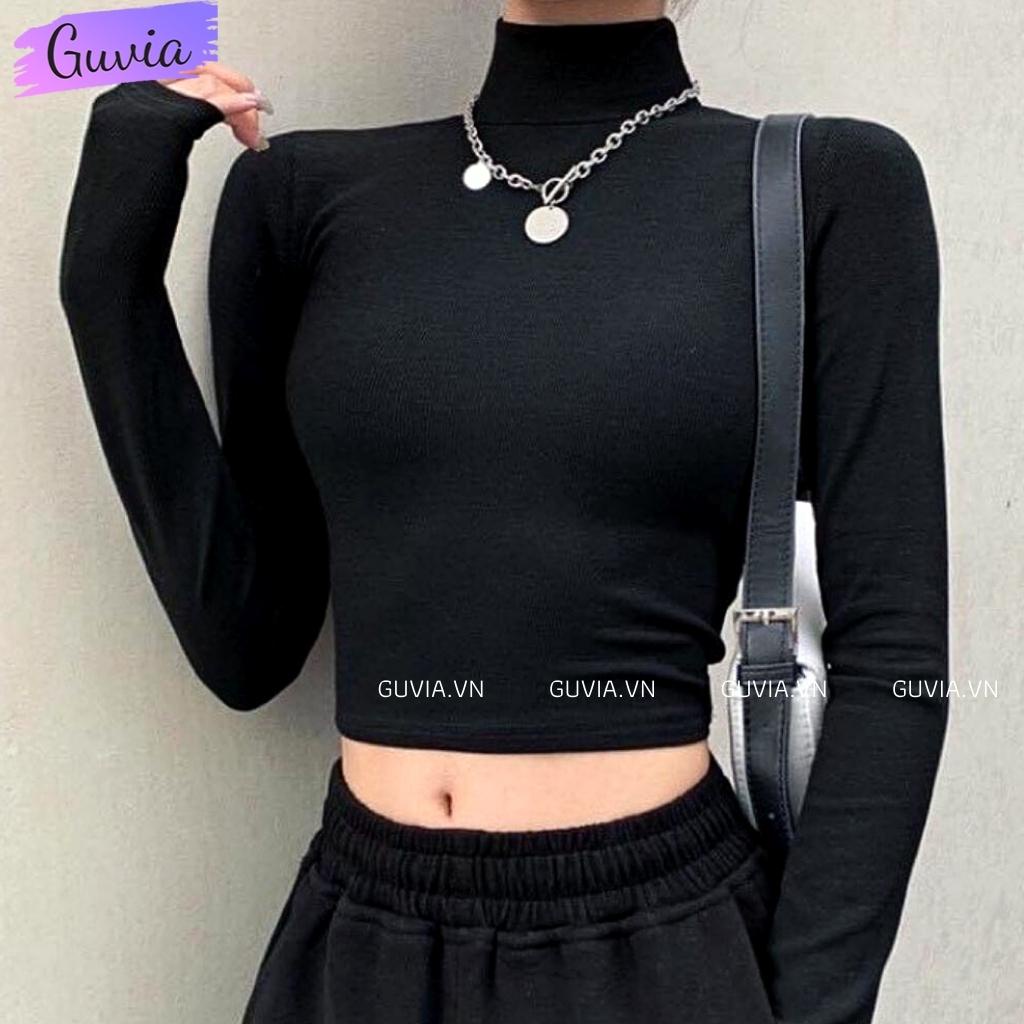 áo croptop dài tay cổ lọ