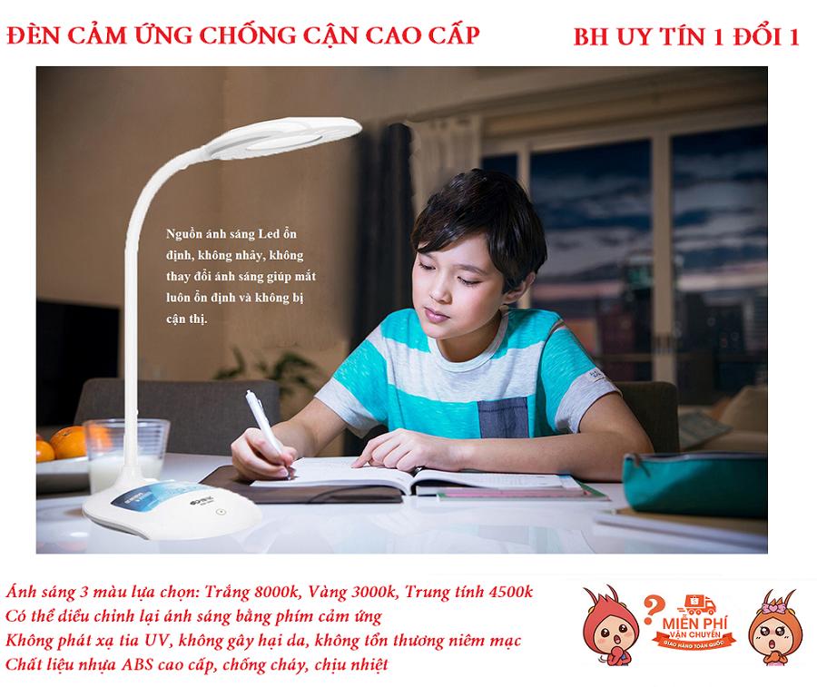 Đèn bàn chống cận thị - Đèn bàn led chống cận - Đèn học Led cảm ứng chống cận thị tích điện thông minh -  Bảo hành uy tín bởi A-Home.