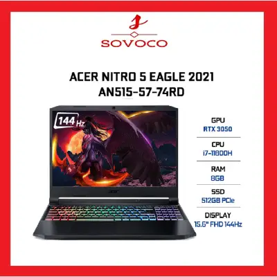 Laptop Acer Gaming Nitro 5 Eagle AN515-57-74RD (NH.QD8SV.001) (i7 11800H/8GB Ram/512GB SSD/RTX3050 4G/15.6 inch FHD 144H