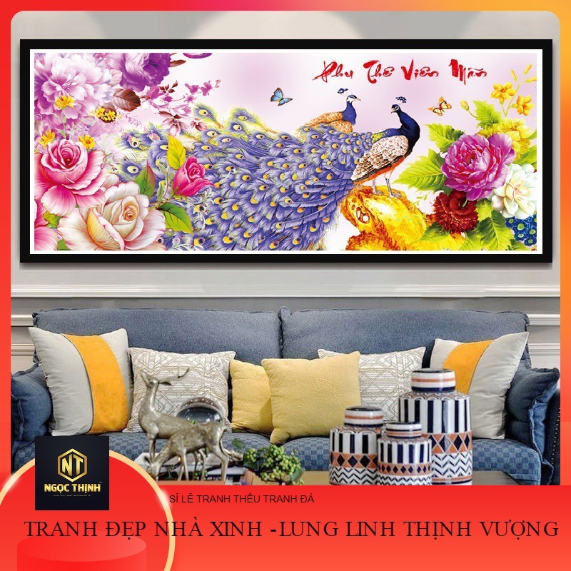 Tranh đính đá phu thê viên mãn vs046 - 120*60cm