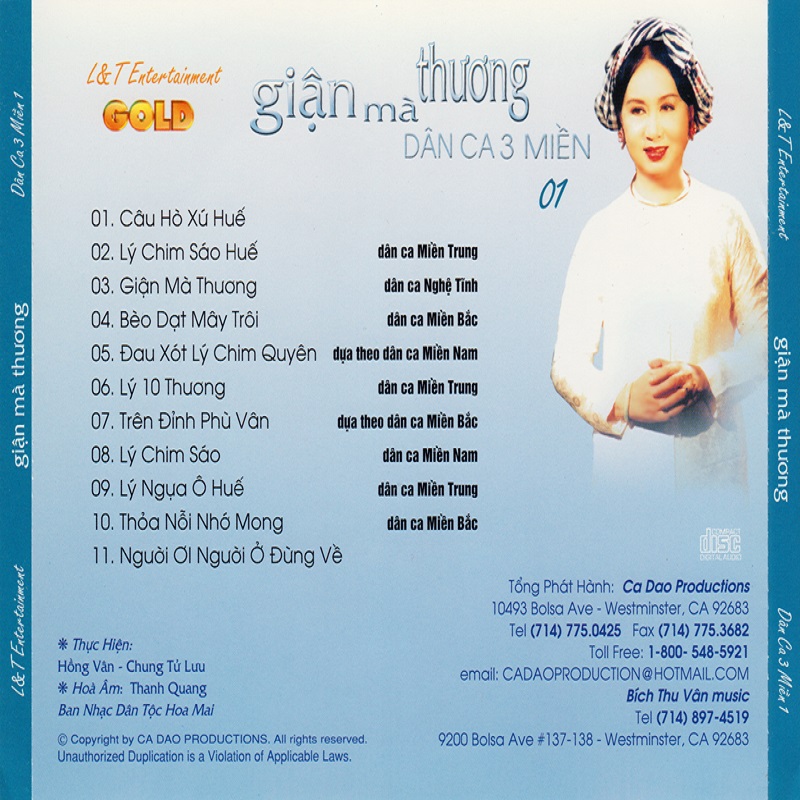 [MDCD] Bộ 3 Đĩa CD Tuyệt Phẩm Dân Ca 3 Miền