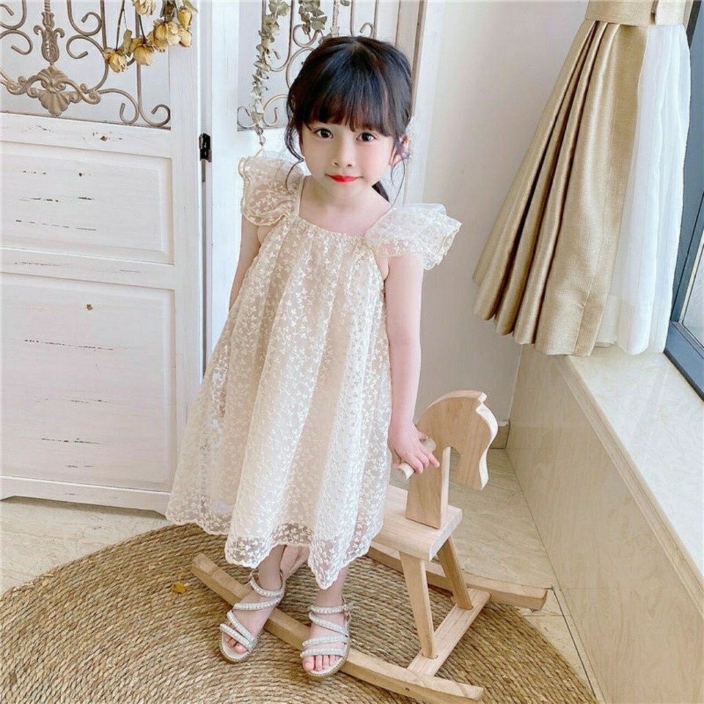 Váy tiểu thư cổ tàu trắng tay bồng voan tơ 2 lớp bồng bềnh, Đầm công chúa  điệu đà bánh bèo dáng xòe Hàn quốc - MIXU - Tìm Voucher