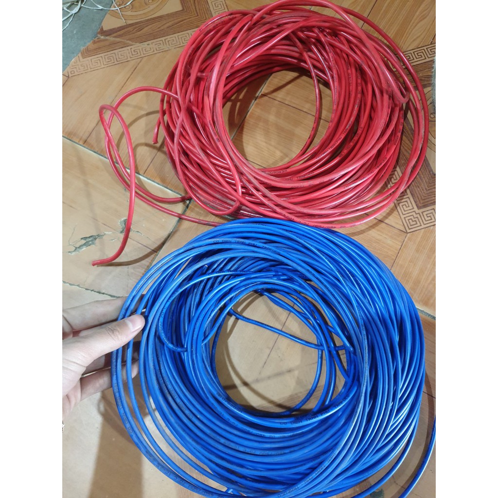 [TOP 1 LAZADA] Dây điện đơn Trần Phú 2 màu xanh - đỏ lõi đòng các loại