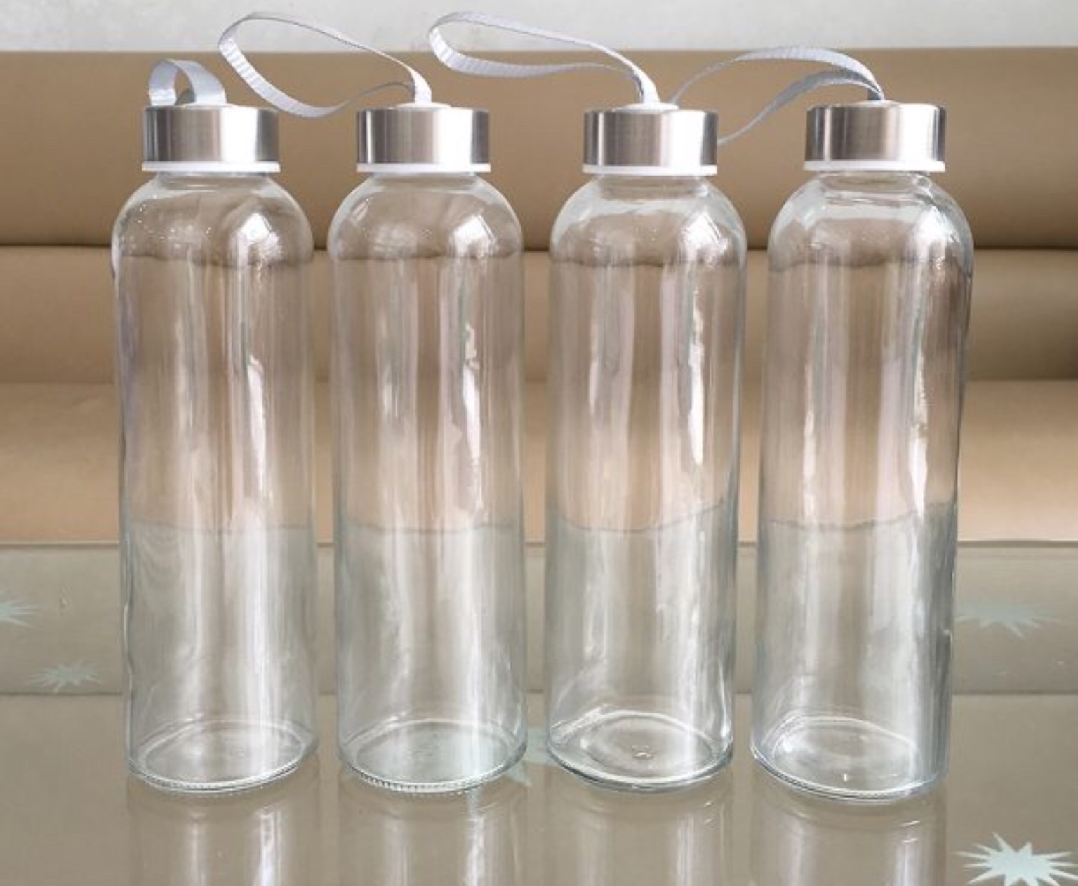 Combo 05 Chai nước thủy tinh 500ml có dây xách
