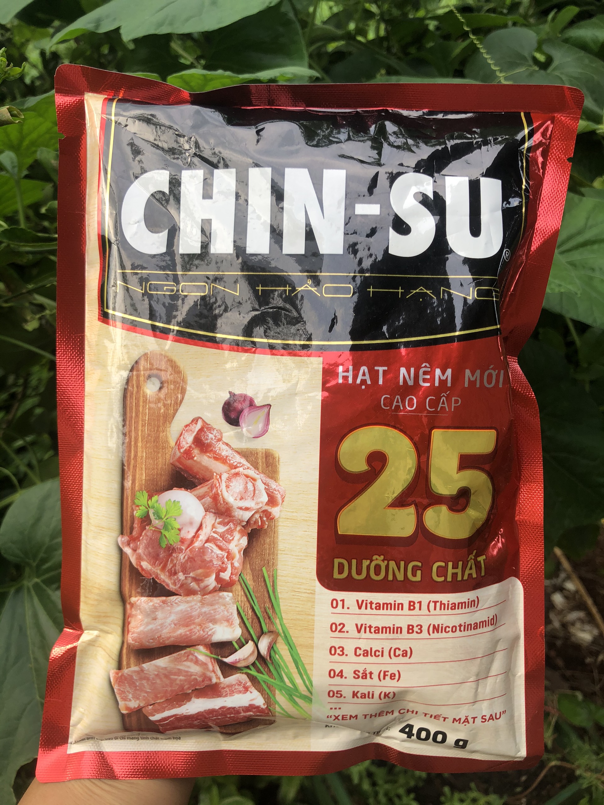 HẠT NÊM CHINSU 25 DƯỠNG CHẤT ( GÓI 400GR ). DATE 07.2022