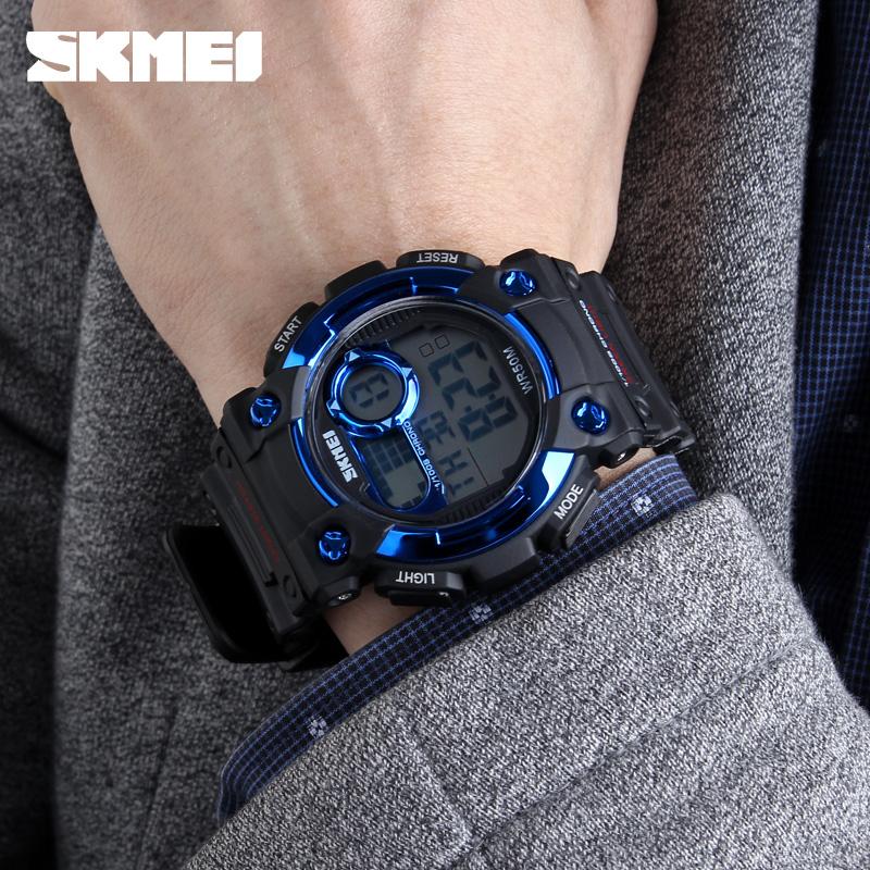 Đồng hồ thể thao Skmei 1054 (Đen viền xanh dương)