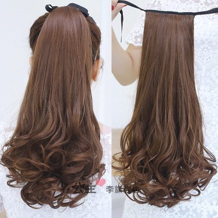 Tóc giả cột - tóc buộc xoăn đuôi 55cm