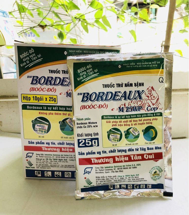 Chế phẩm trừ nấm bệnh bordeaux 25wp 25gr