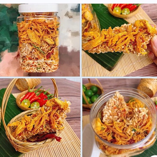 Cơm cháy siêu chà bông tép khô gà lá chanh