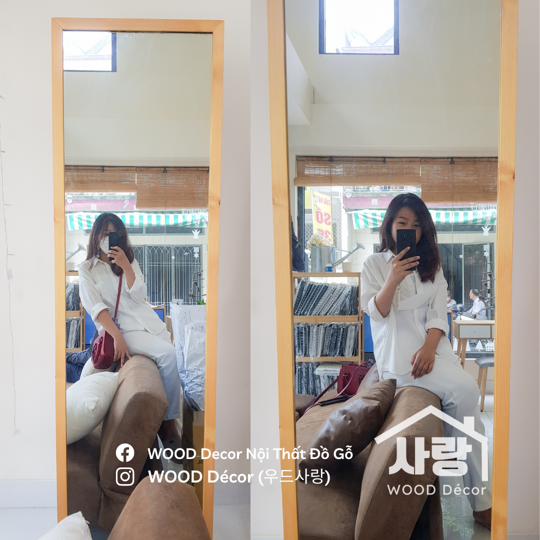 Wooden Standing Mirror