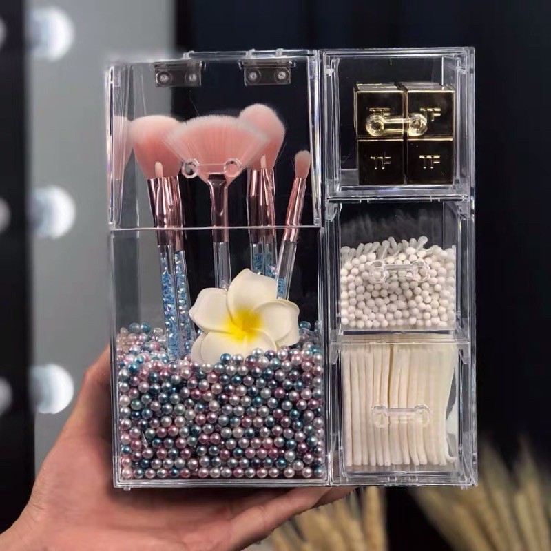 [ Có sẵn] Hộp đựng cọ size lớn kèm 3 ngăn nhỏ