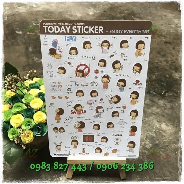 Sticker dán Today - Ngày (4 tờ)