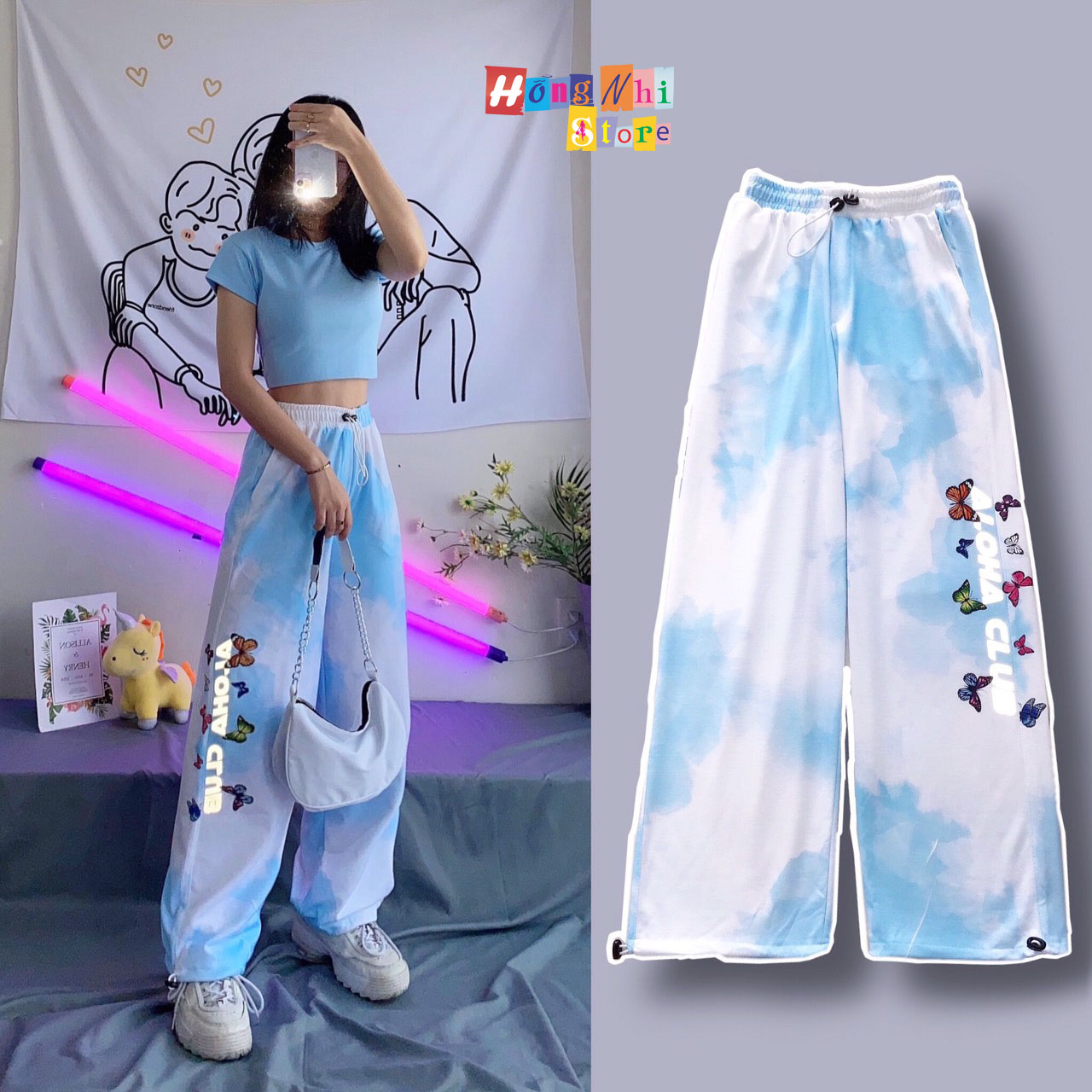 Quần jogger 3d ulzzang unisex jogger loang màu dây rút in phản quang - mm