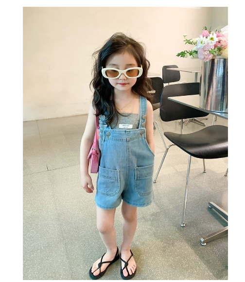 Yếm short jean 2 túi đắp cho bé Y598