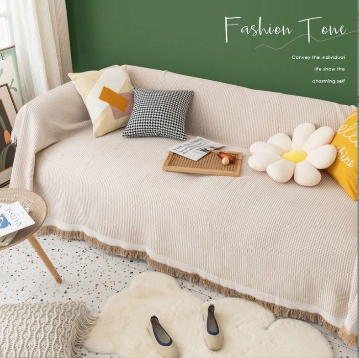 Z01_Phủ sofa/Thảm trải sofa/Thảm trải sàn vải Sợi Cotton & Lanh Morandi