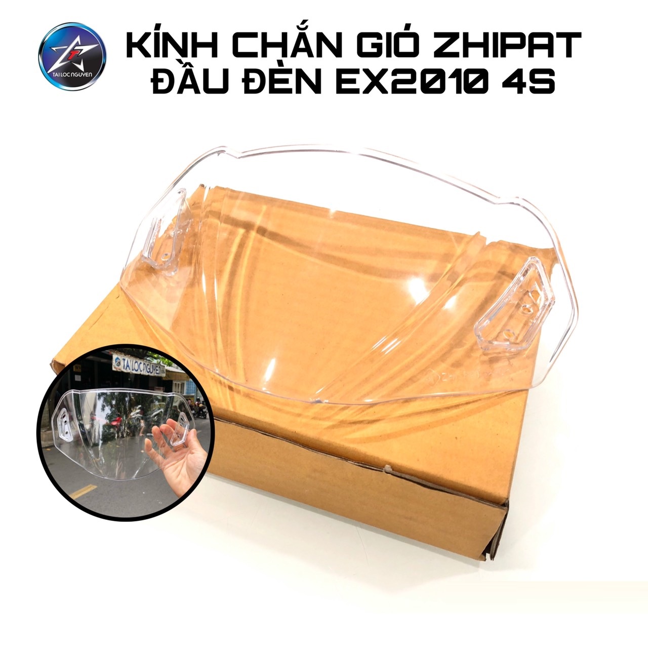 [HCM]KÍNH CHẮN GIÓ ZHIPAT 4S GẮN XE MÁY THÔNG DỤNG