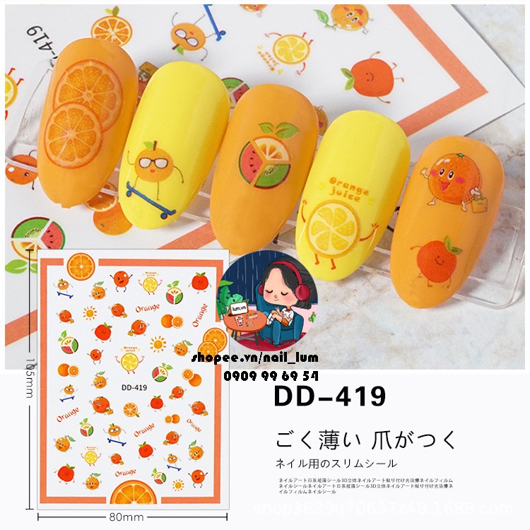 [Video Thực Tế] Nail Sticker - Dán Móng Tay - Bộ Sưu Tập Trái Cây