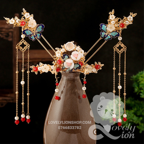 (in Stock) Traditional Hair Brooch Set with Many Designs