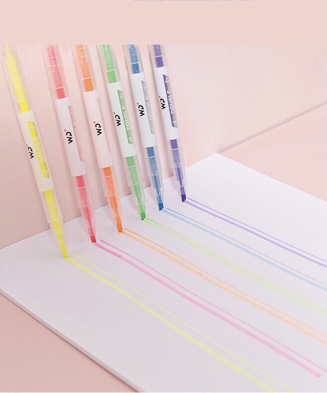 Set 6 Bút Dạ Quang Highlight 2 Đầu Tiện Lợi [4628]