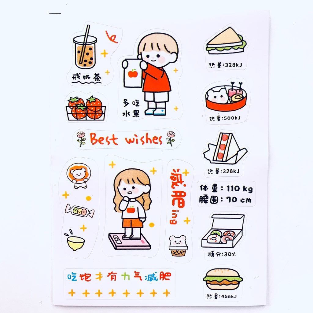 hình dán không thấm nước cute