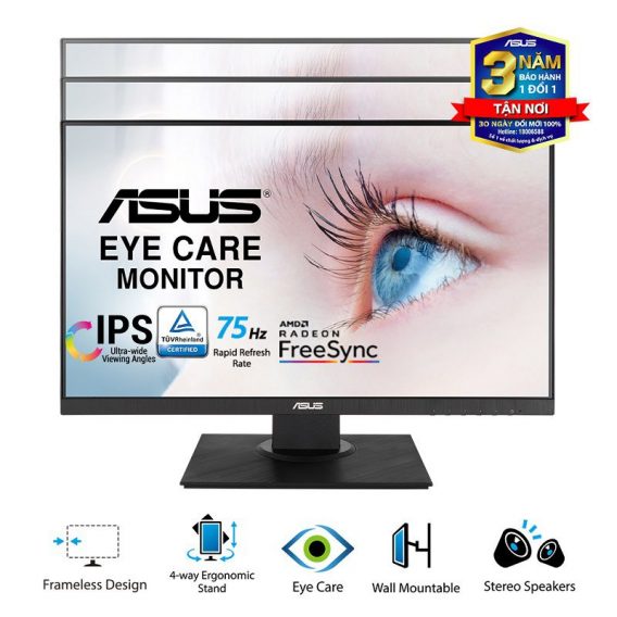 [Trả góp 0%]Màn hình Asus VA24DQLB (23.8inch/FHD/IPS/75Hz/250nits/HDMI+DP+DSub) - Hàng Chính Hãng