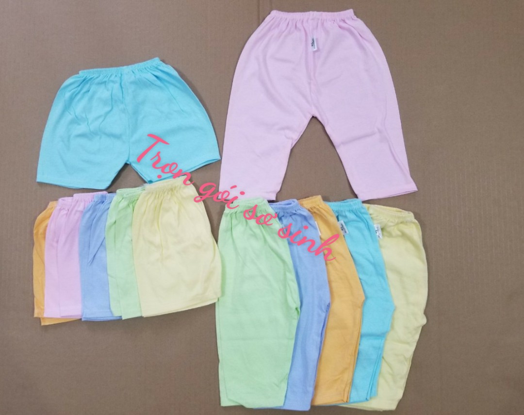 Combo 10 quần màu (5 dài+ 5 ngắn) cho bé sơ sinh đến 9kg