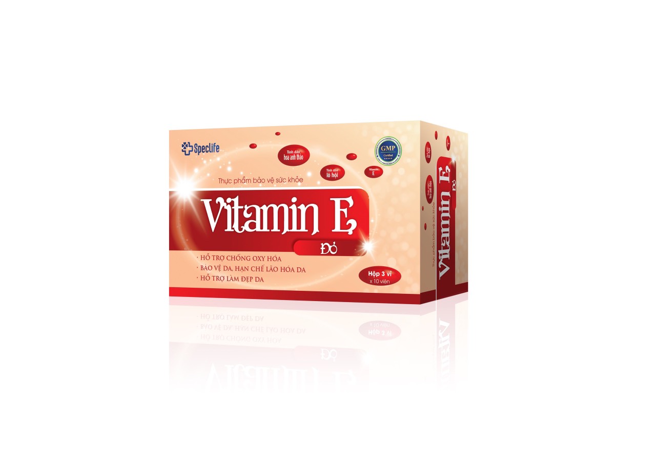 VITAMIN E ĐỎ SPECLIFE - Hỗ trợ chống oxy hóa, làm đẹp da (Hộp 6 vỉ x 10 viên)