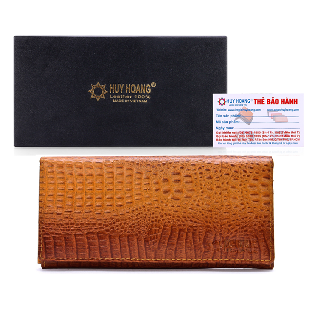 Th3104 women's yellow cow crocodile pattern leather wallet