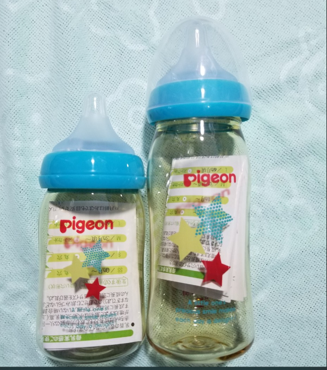 Bình sữa cổ rộng PIGEON 160ml (có đổi núm size M, L, LL)