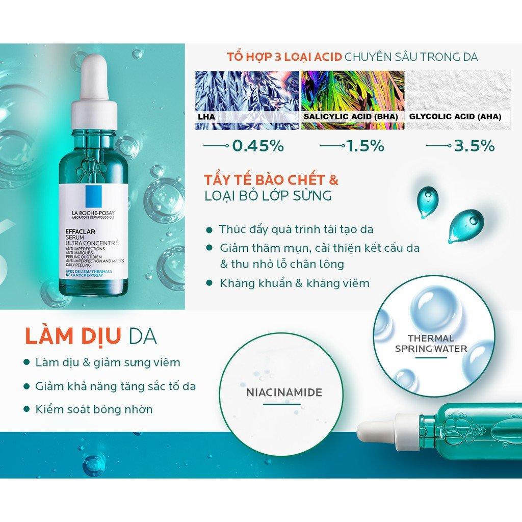 La Roche Posay Tinh Chất Effaclar Serum 3 Tác Động Giảm Mụn, Thâm Sau Mụn Và Lỗ Chân Lông To 30ml