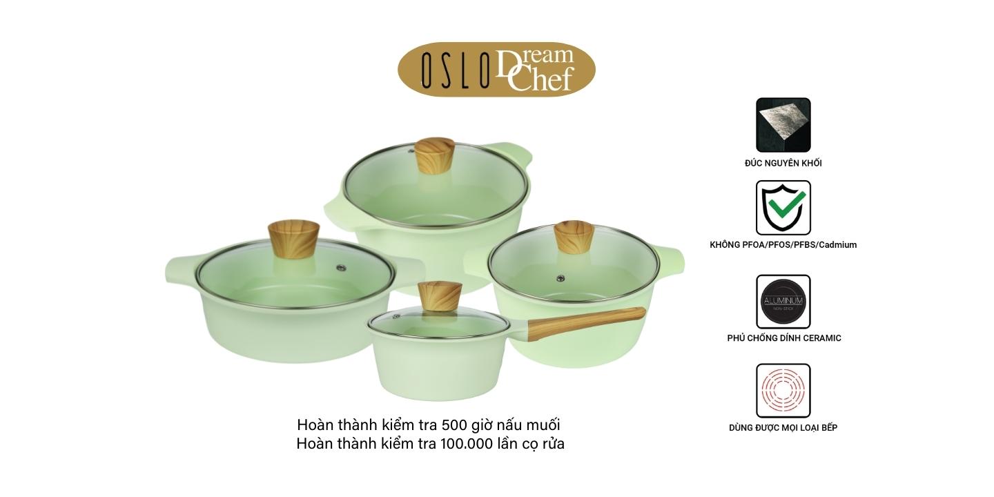 Quánh chống dính phủ ceramic Oslo Dreamchef 16cm