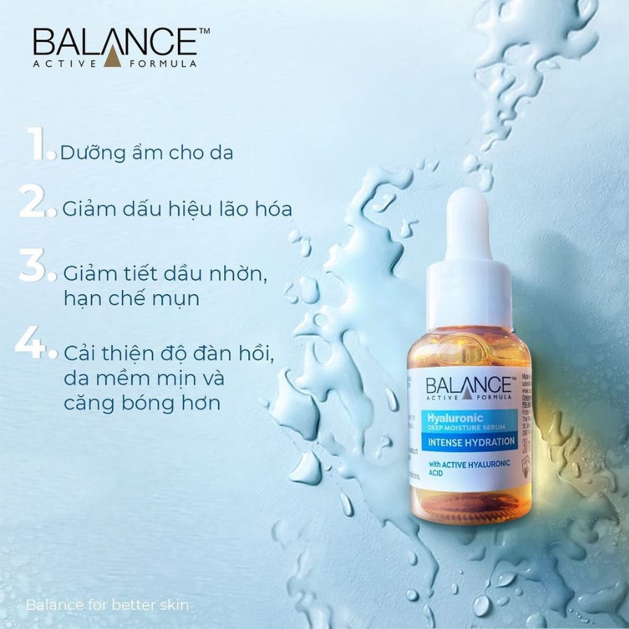 Serum Cấp Nước Dưỡng Ẩm Balance Active Formula Hyaluronic Deep Moisturizing 30ml